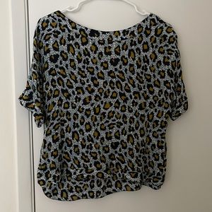 Blue leopard print top from H&M, size 4